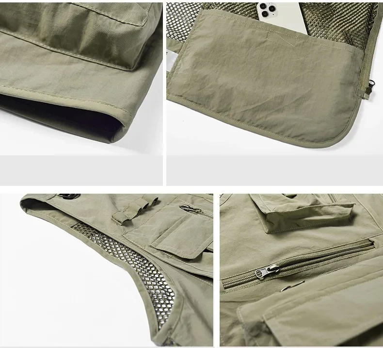 Description Picture 6 of itemSummer work vest men's multi-bag mesh sleeveless jacket outdoor mountaineering sports hunting fishing tactical vest 6XL