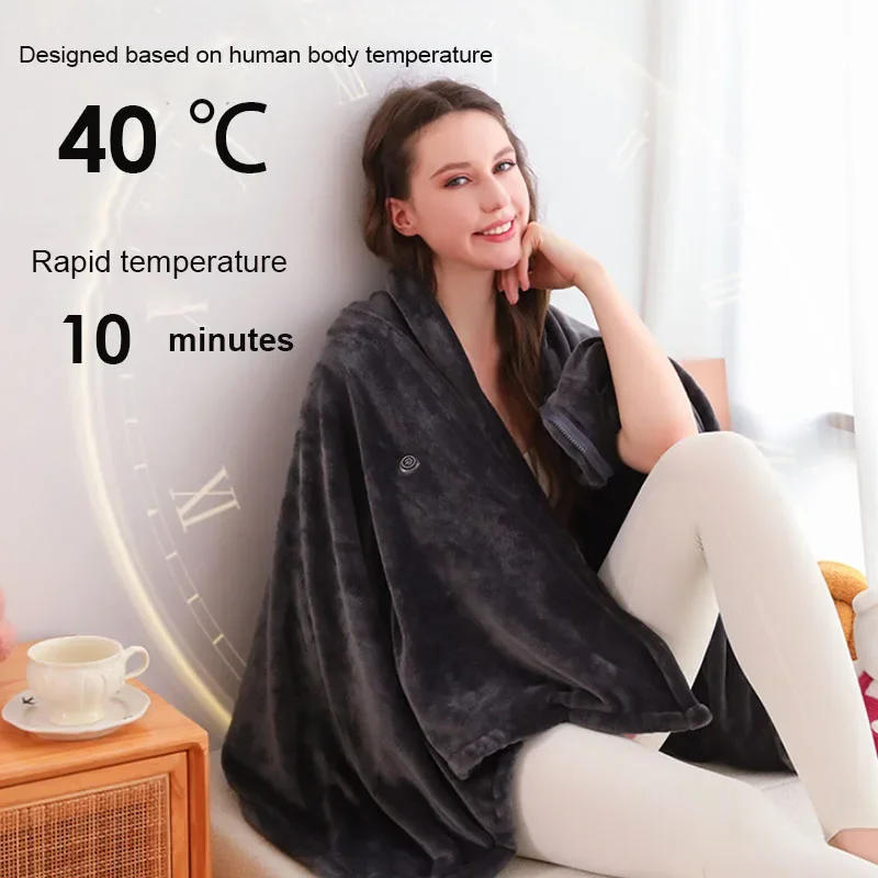 Description Picture 4 of item150x80cm Washable USB Electric Blanket Smart Thermostat Flannel Lambskin Nap Heating Pad Household Office Warm Body Blanket