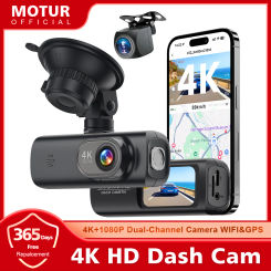 Motur 4K+1080P Dash Cam Built-in WiFi APP control Car DVR 24H Parking Mode Night Vision Black Box Supports up to 256GB