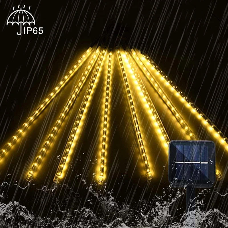 Description Picture 2 of itemSolar Meteor Shower Rain String Lights Waterproof Garden Light 8 Tubes Christmas Tree Holiday Party Wedding Holiday Decoration