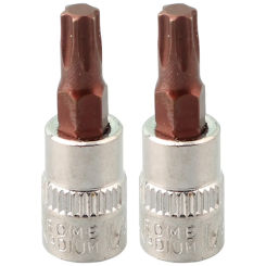 2pcs Torx Bit Socket Torx Screwdriver Bit 1/4 Inch Drive Socket Ratchet Socket Wrench Adapter Hand Tools T8 T15 T20 T25 T27
