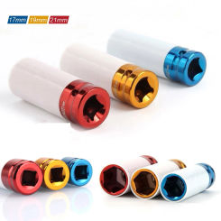 1pcs 17 /19/ 21mm Hex Sockets Colorful Sleeve Tire Protection Sleeve Deep Impact Nut Socket Pneumatic Wrench Accessories