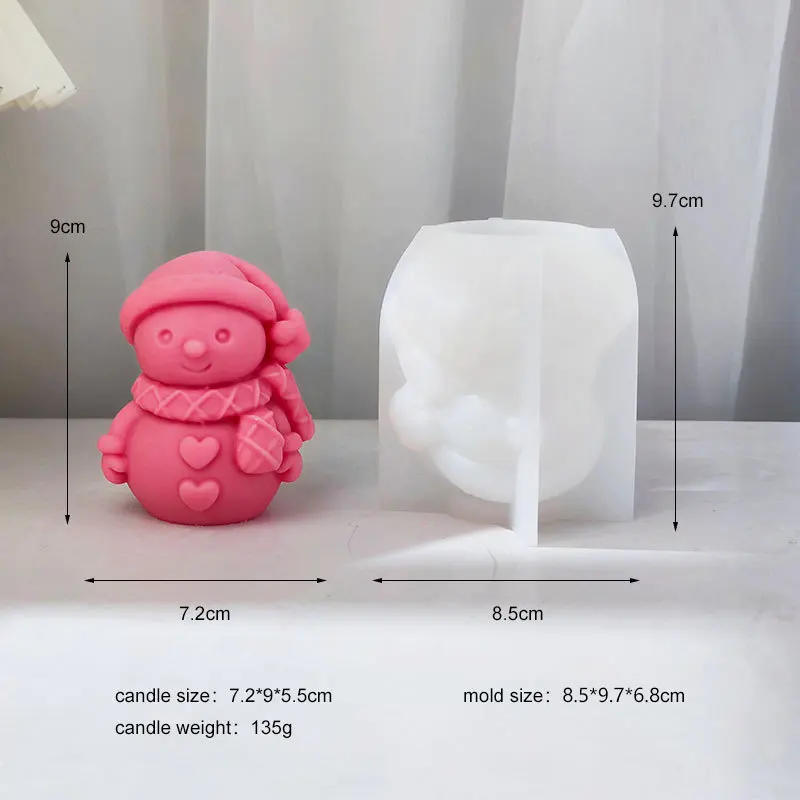 Description Picture 6 of itemHeart Star Bear Candle Silicone Mould Christmas Snowman Soap Resin Crystal Mould Chocolate Drink Ice Mold Party Cake Decor Gifts
