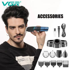 VGR V-108 5 in 1 mens grooming kit professional electric shaver beard and nose hair trimmer barber hair clipper set