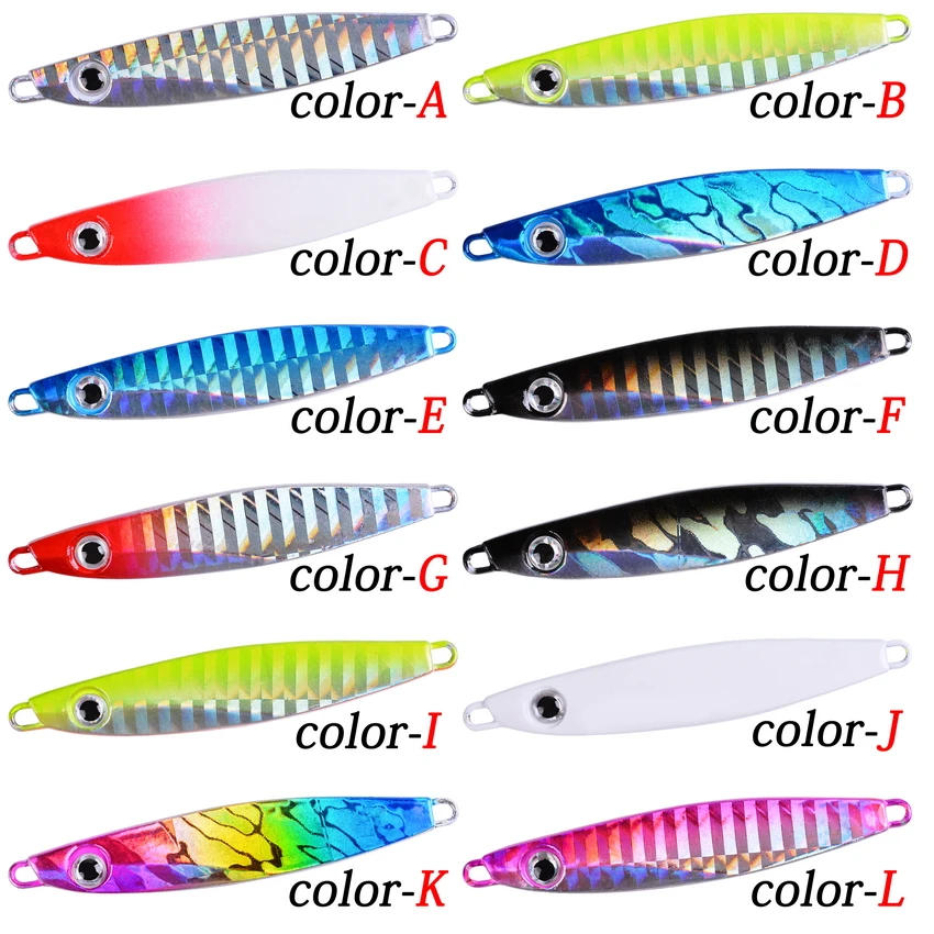 Description Picture 4 of item22PCS Metal Cast Jig Spoon Fihsing Lures Set 7g 10g 17g 21g 28g 30g 40g Casting Jigging Fish Sea Bass Fishing Lures Tackle