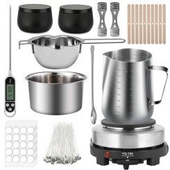 DIY Handmade Candle Craft Tools Kit with Wax Melting Hot Plate, Candle Making Supplies Accessories, Soy Wax Candle Making Kit
