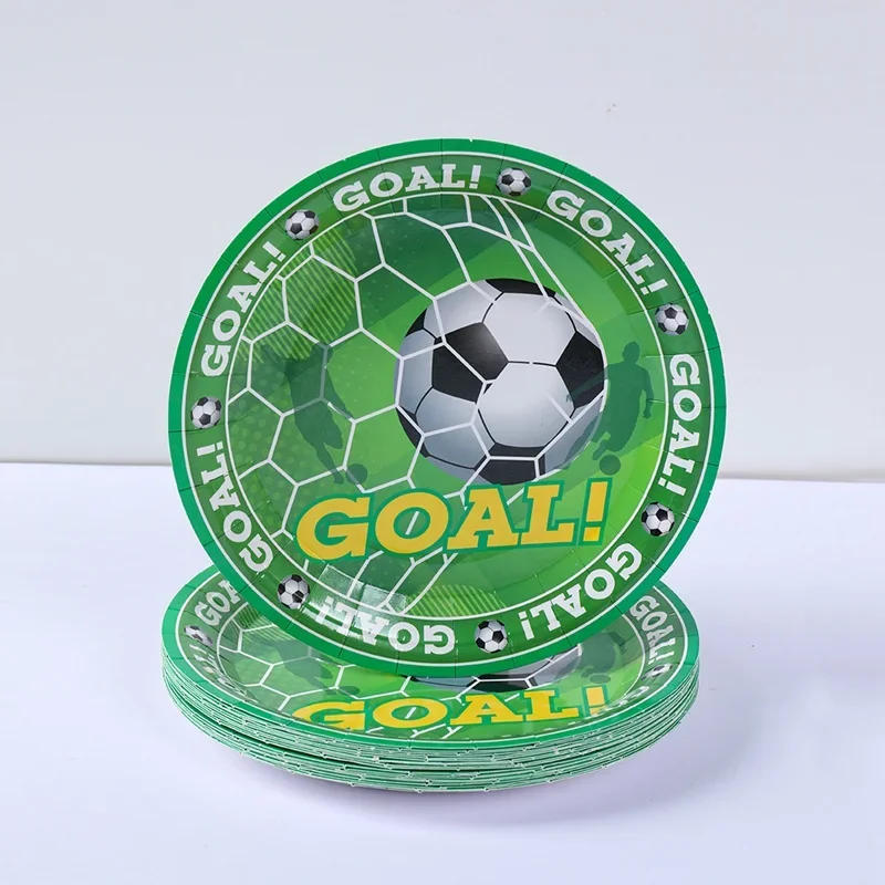 Description Picture 4 of itemFootball Theme Disposable Tableware Set Sport Boy Birthday Party Baby Shower Cake Decor Supplies Soccer Pattern Cup Plate