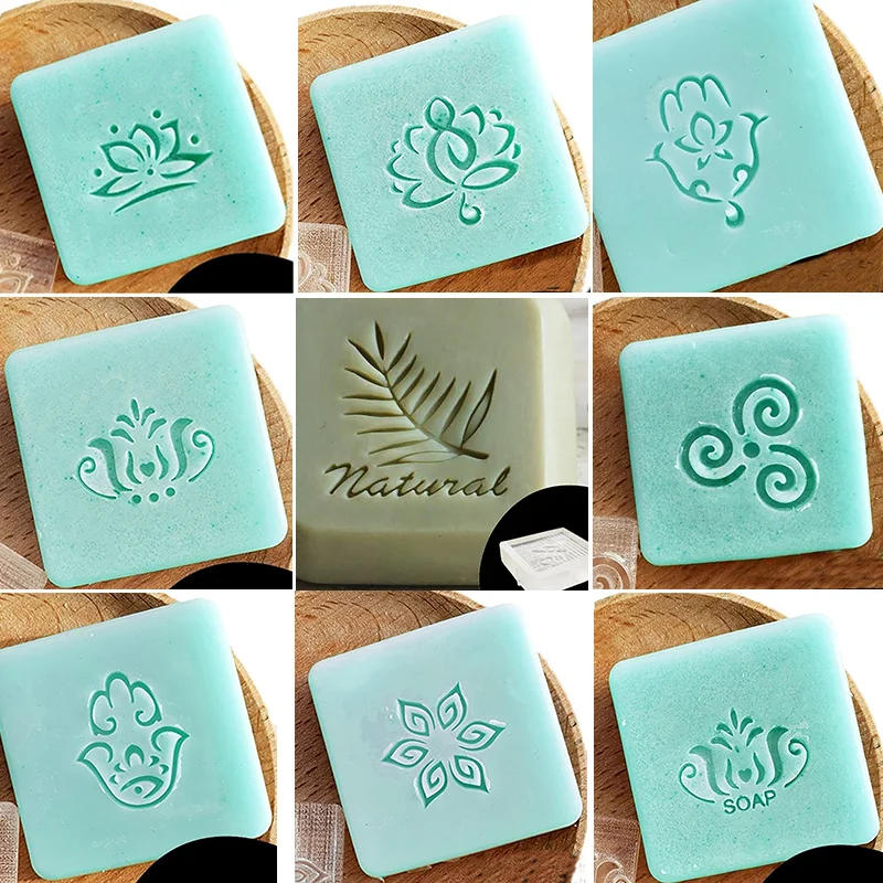 Description Picture 4 of itemMultiple Styles Flowers Acrylic DIY Soap Stamp Mold Seal For Mini Handmade Soap Making Supplies Kits Personalized Custom Logo