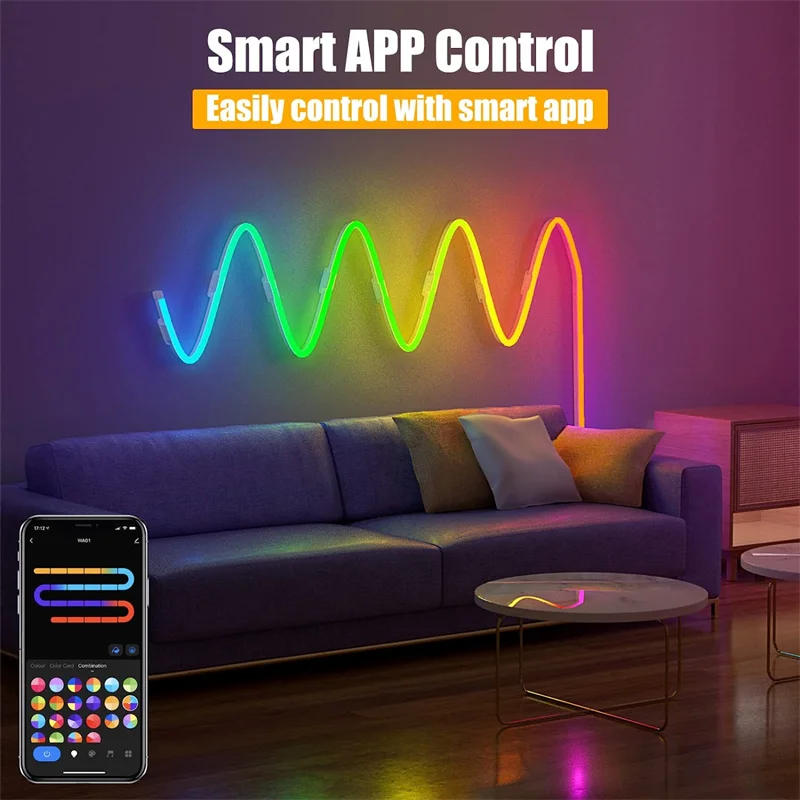 Description Picture 4 of itemTuya Neon Rope Lights, RGBIC LED Neon Rope Light Strip With Remote Music Sync Smart App Lamp Works with Alexa Google Assistant