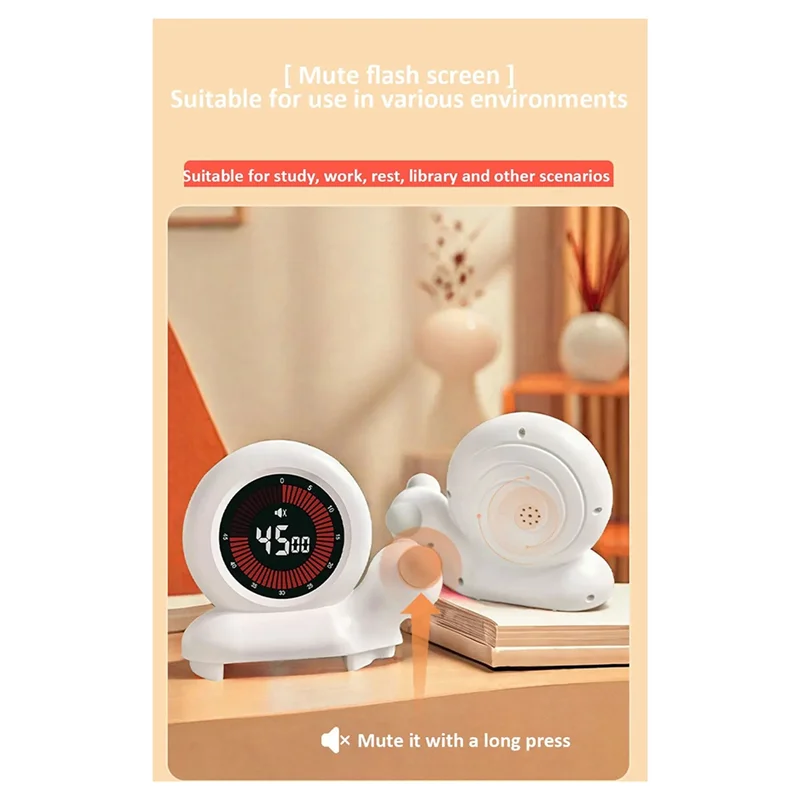 Description Picture 4 of itemHLZS-60 Minutes Visual Analog Timer Cute Silent Rotary Timer Kitchen Timer Count Up Down Clock For Kids And Adults Time