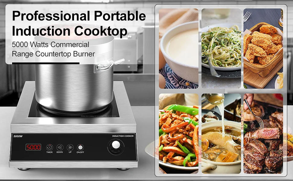 Description Picture 6 of itemCooktop,Professional Induction Cooktop, 5000W Hot Plate with LCD Touch and Knob control 4 Hours Timer, 16 Power Levels,Auto-Shut