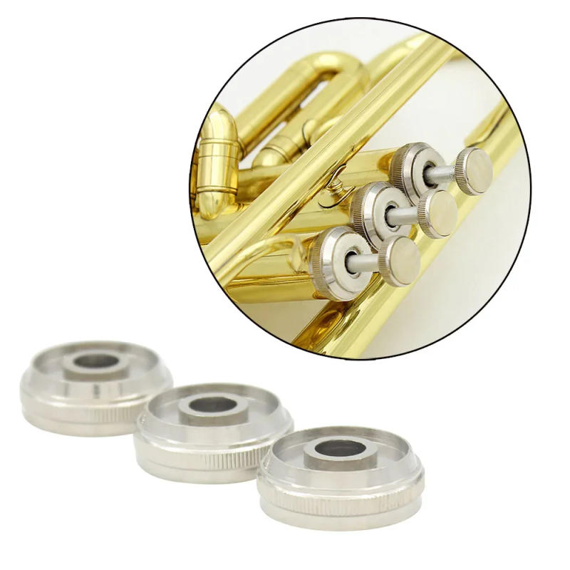 Description Picture 3 of item3Pcs Trumpet Button Piston Cap Bottom Valve Lower Cover & Upper Screw Piston Upper Cover Brass Musical Instrument Accessories
