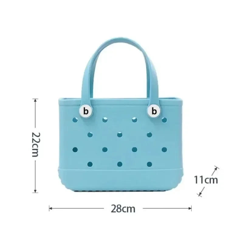 Description Picture 3 of itemMini Kid Tote Beach Bag EVA Rubber Waterproof Pool Picnic Travel Storage Basket Women Shopping Handbag Small Child Jelly Sac Bag