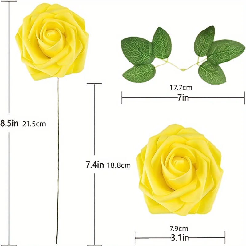 Description Picture 6 of item25pcs Artificial Flowers, Fake Flowers Roses  W/stem For DIY Wedding Bouquets Centerpieces Arrangements Party Home Decorations
