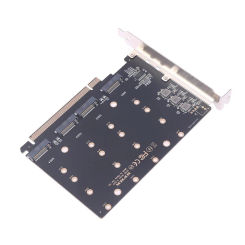 PCIe X16 4.0 5.0 to M.2 NVMe SSD 4Port Convert Card Computer Mainboard Expansion Adapter with 4 Instruction Light for Computer