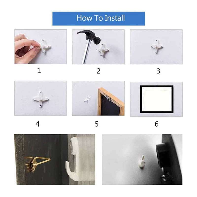 Description Picture 3 of item40Pcs Invisible Nail Screws Wall Hooks Picture Hangers Traceless Photo Hook Multi Function Picture Painting Frame Hanger