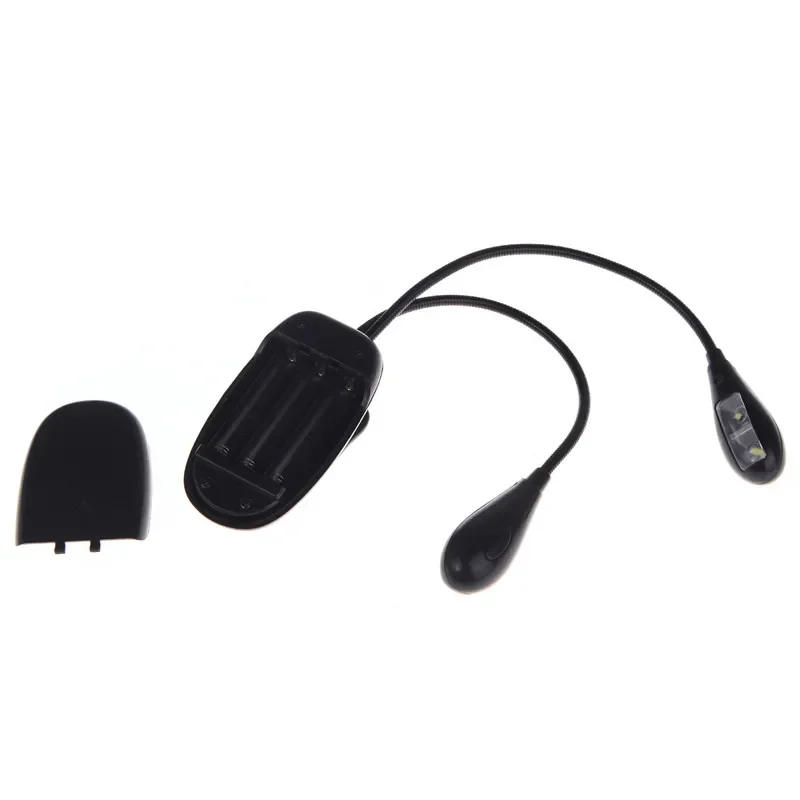 Description Picture 5 of itemHot Sale Black Clip-on 2 Dual Arms 4 LED Flexible Book Music Stand Light Lamp Guitar Parts & Accessories
