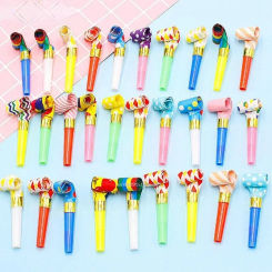 20/40PCS Colorful Stripes Party Blower Blowout Horn Whistle Noise Maker For Children Birthday Party Noise Makers Toys Supplies