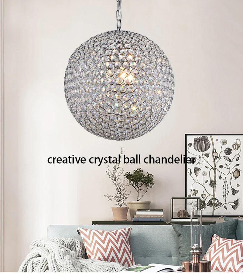 Description Picture 2 of itemNew Modern Crystal Ball Led Pendant Light Circular Chandelier Home Decoration Living Dining Room Ceiling Lamp