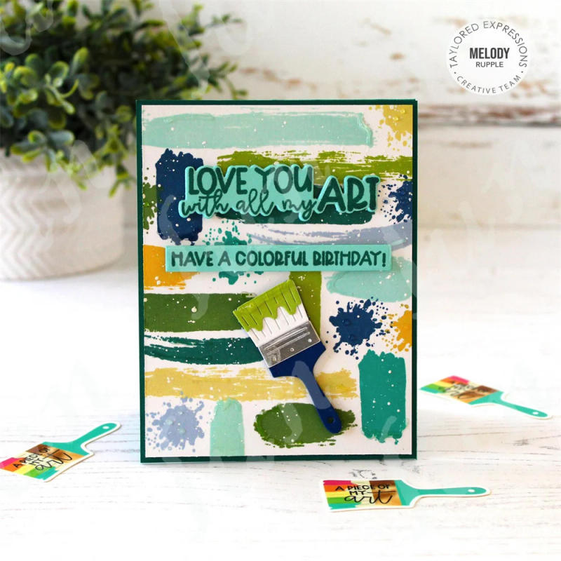 Description Picture 4 of itemScrapbooking & Stamping Paint the Town Metal Cutting Dies Drawing Brushstrokes Layering Stencils Stamps DIY Embossing Template