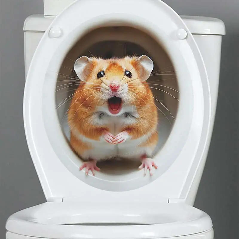 Description Picture 4 of itemCreative Mouse Raccoon Turtle Animal Toilet Sticker Bathroom Toilet Cover Sticker Wall Stickers Wc  For Home  Decoration M1064