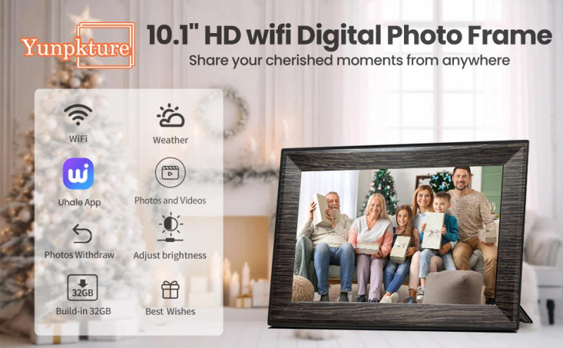 Description Picture 2 of item10.1 Inch WiFi Digital Picture Frame IPS 1280*800 Digital Photo Frame Digital Frames Full Function Touch Screen 32GB Gift