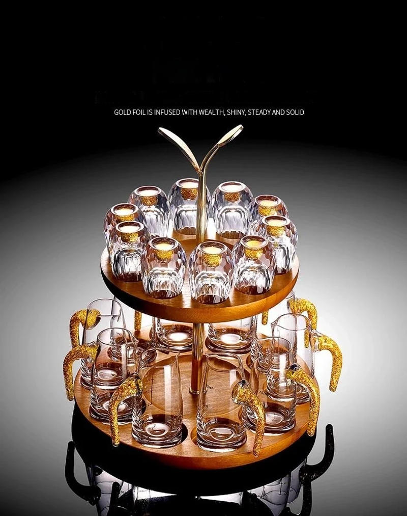 Description Picture 2 of itemGIANXI Wine Glass Shot Glass Sake Splitter Bottle Wine Glass Decanter Vodka Whiskey KTV Bar Party Home Shot Glass Set