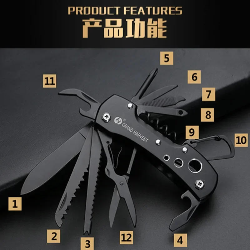 Description Picture 2 of itemNewest Functional Swiss 91mm Folding Knife Stainless Steel Multi Tool Army Knives Pocket Hunting Outdoor Camping Survival Knives