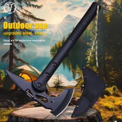 BA-KOR black fiberglass handle multi-purpose camping axe, outdoor tree chopping firewood axe, survival manual axe