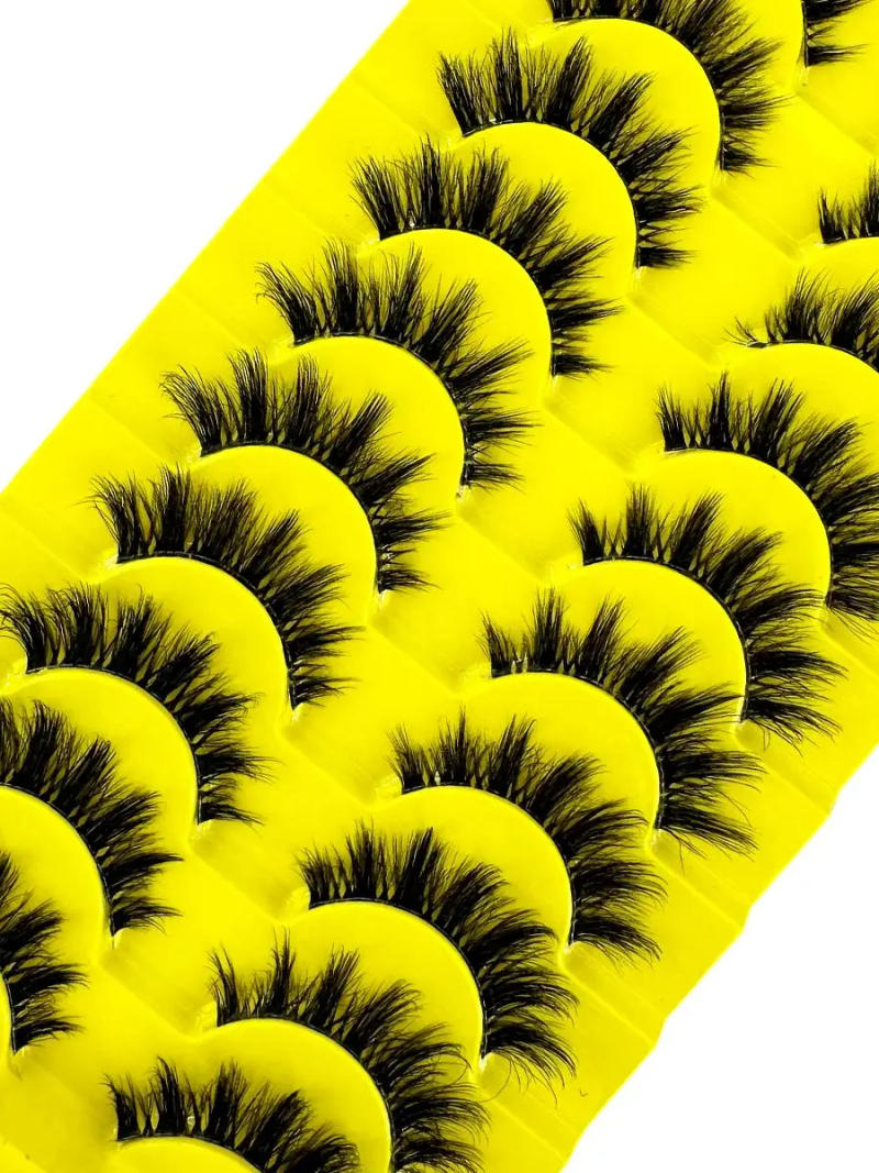 Description Picture 3 of item10 Pairs False Eyelashes 6D Super Fluffy Wispy Faux Mink Eyelashes Cat Eye Effect Dramatic Lashes Eyelash Extension Makeup