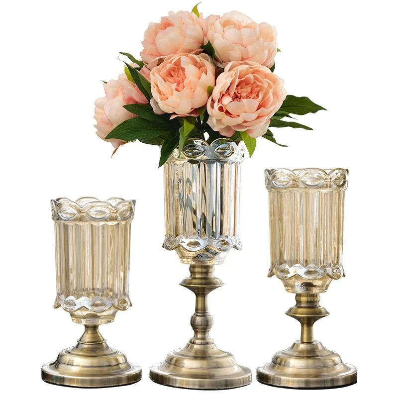 Description Picture 2 of itemGlass Vase Nordic Creative Decoration Crystal Table Flower Rose Vase Home Living Room Flower Arrangement Hydroponics Accessories