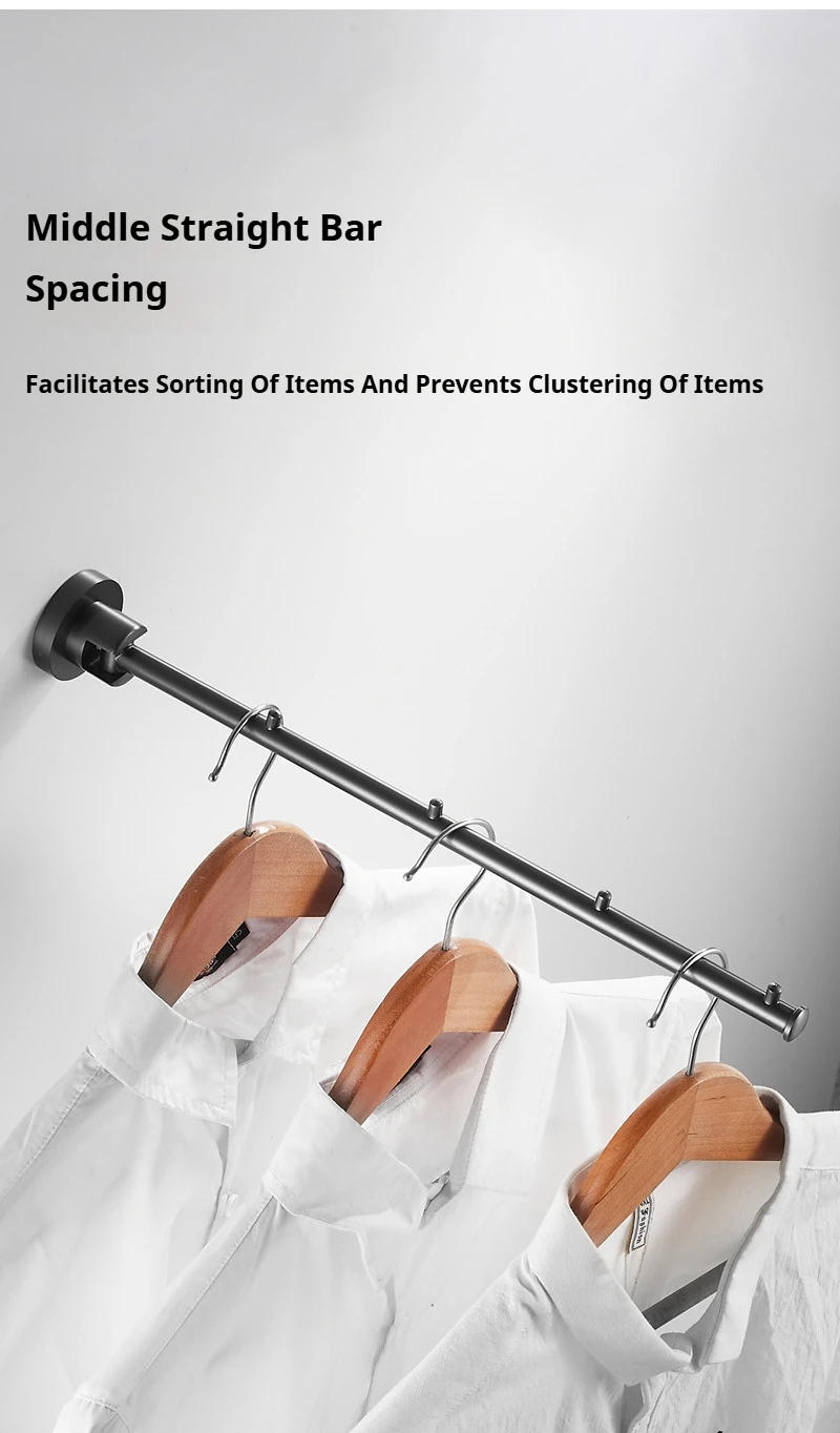 Description Picture 4 of itemElectroplating Gunmetal Grey Rotatable and Foldable Towel Racks Bathroom Hardware Accessories Perforated Installation Simplicity