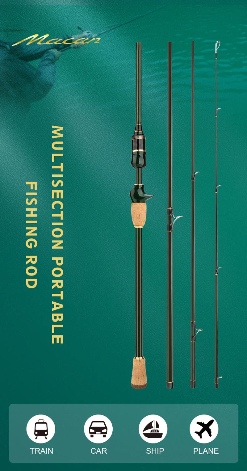 Description Picture 2 of itemCEMREO Spinning Casting Carbon Fishing Rod 4-5 Sections 1.8m/2.1m/2.4m Portable Travel Rod Spinning Fishing Rods Fishing Tackle