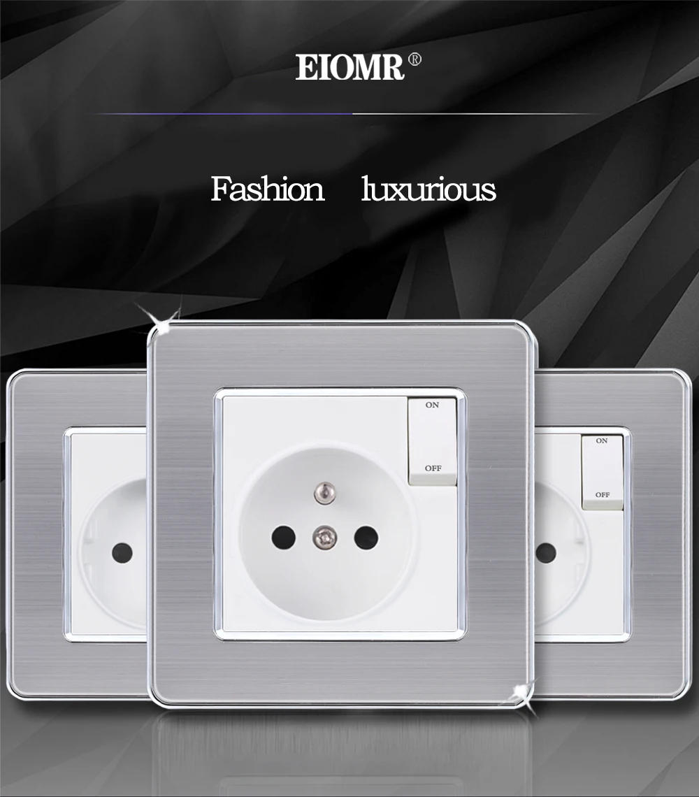 Description Picture 4 of itemEU power socket,16A 250V standard ground with safety door white new flame retardant PC panel 86mm*86mm wall socket
