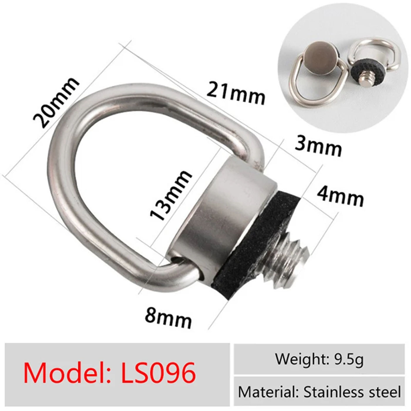 Description Picture 2 of item1/4 Strap Screw D Ring Camera Screw Mount 1/4 Inch Quick Release Plate Screw Adapter For The Camera Photography Accessories