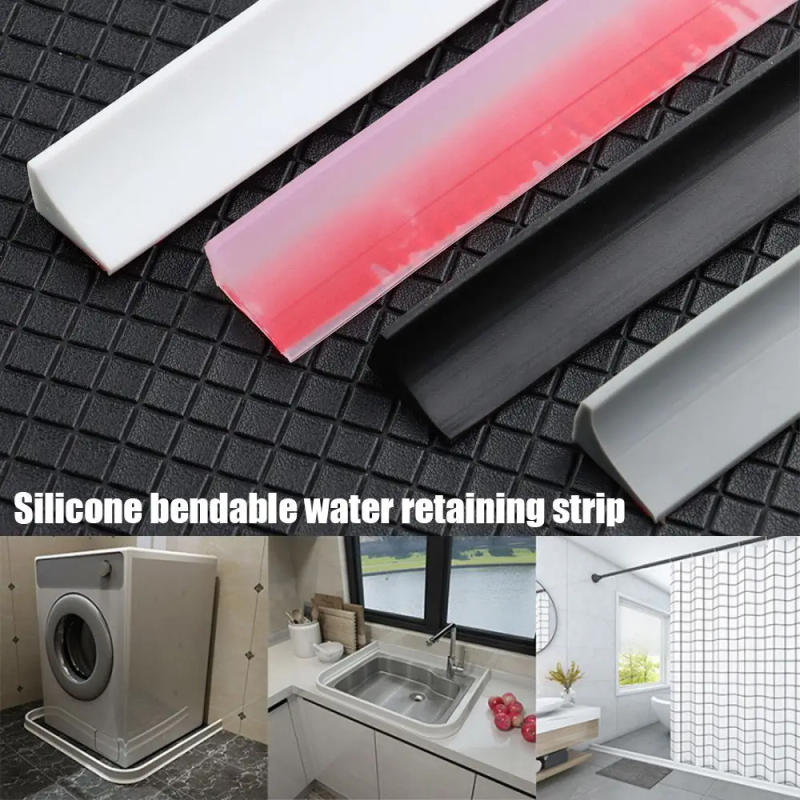 Description Picture 2 of itemSelf-Adhesive Silicone Bathroom Water Stopper Water Retaining Strip Bendable Bathroom Door Washing Machine Shower Dam Barrier