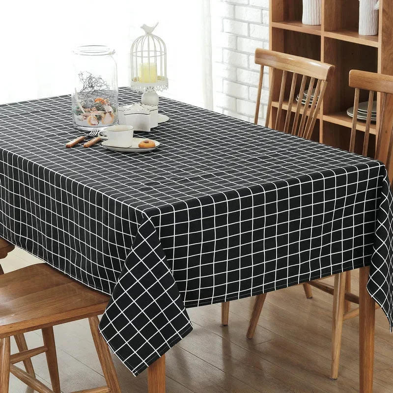 Description Picture 2 of itemNew Nordic Simple Linen Tablecloth Home Party Wedding Antifouling Table Mat Rectangular Dining Table Decoration Tablecloth