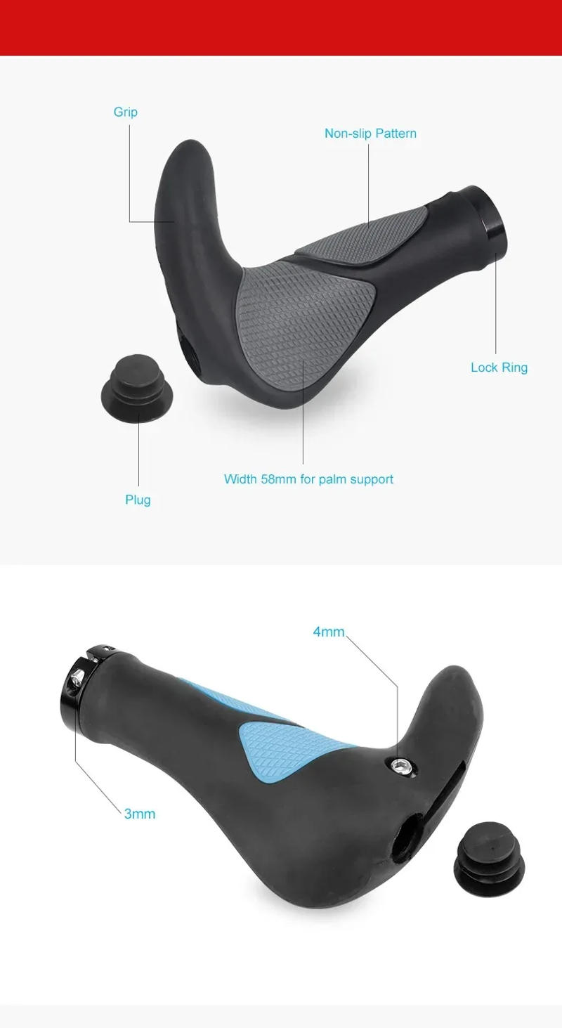 Description Picture 4 of itemBicycle Grip Handlebar End Cap Aluminium Alloy Lock Mountain Handle Bar Grip Bike Anti-Skid Rubber Bicycle Skid-Proof Grips Part
