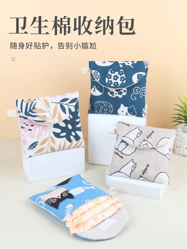 Description Picture 2 of itemCute Sanitary Napkin Storage Bag Women Cute Bag for Gaskets Napkin Towel Storage Bags Pouch Case Sanitary Pad Organizer