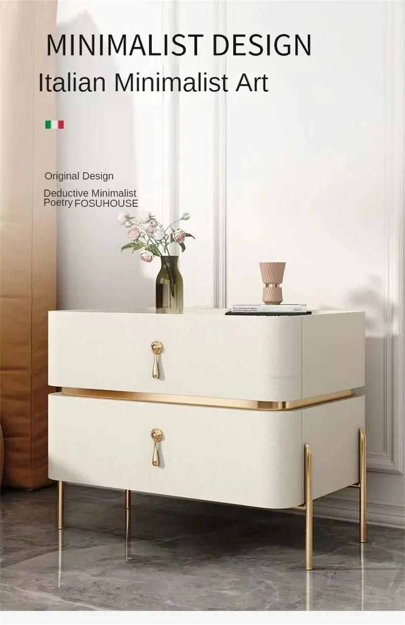 Description Picture 5 of itemEuropean Wooden Slate Nightstands Nordic Home Bedside Table Light Luxury Bedroom Furniture Simple Storage Cabinet with Drawers