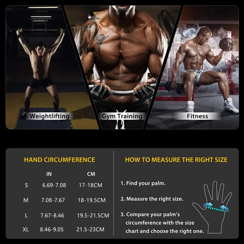 Description Picture 4 of itemBody Building Gym Training Fitness WeightLifting Red Gloves Wrist Wraps Workout Half Finger For Men &Women WeightLifting