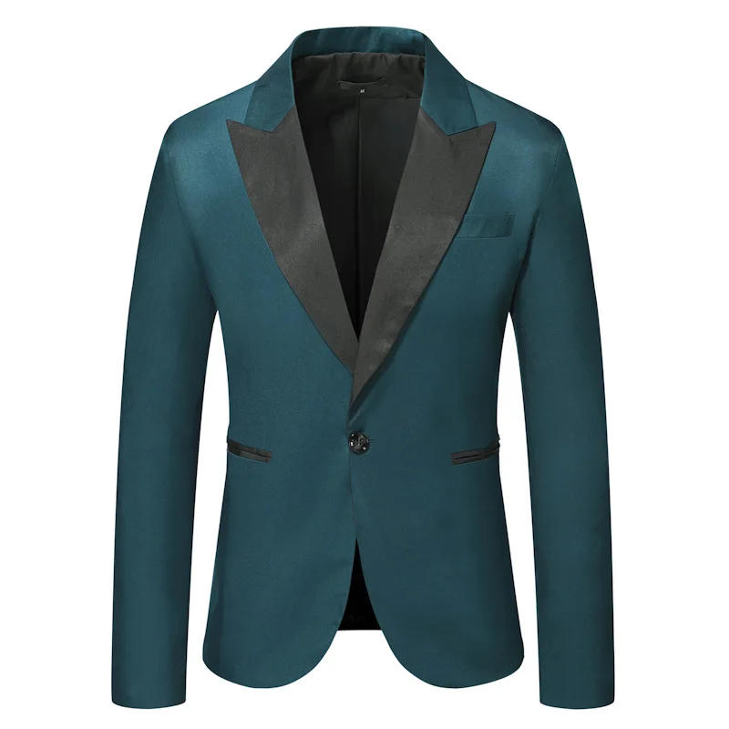 Description Picture 6 of itemBritish Gentleman One Button Casual Suit Stage Banquet Wedding Bridesman Business Suit Single Western Coat Trendy