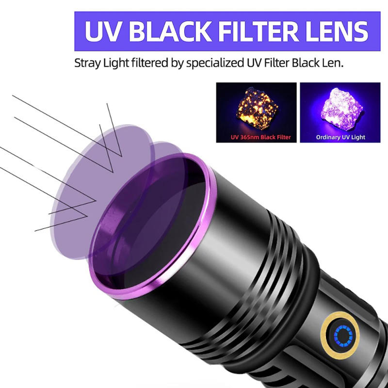 Description Picture 6 of itemUV Flashlight 365nm Blacklight LED Ultraviolet Light 20W Type-c Rechargeable UV Torch for Pet Urine Amber Detection Resin Curing