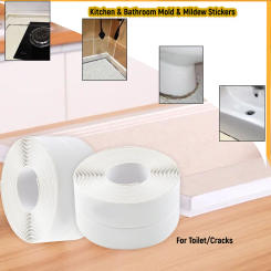 1 Roll of Waterproof White PVC Self-Adhesive Tape - Perfect for Bathroom, Sink & Kitchen - Super Strong Stickiness!