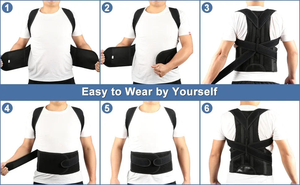 Description Picture 6 of itemAlloy Bar Posture Corrector Scoliosis Back Brace Spine Support Shoulder Therapy Support Posture Correction Belt Orthopedic Back