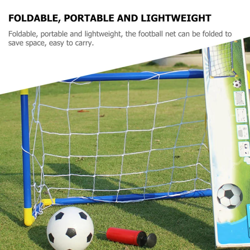 Description Picture 4 of item1PC Indoor Mini Folding Soccer Goal Net Plastic Football Post Frame Set Inflatable Kids Sport Toys For Indoor Outdoor Team Games