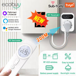 Tuya Wifi Thermostat Plug In Wireless Thermostat For Gas Boiler Remote Control Temperature Controller Smart Receiver Socket EU