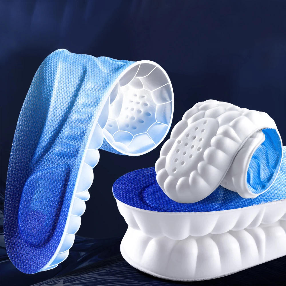 Description Picture 3 of item4D Cloud Technology Sports Insoles for Shoes PU Sole Soft Breathable Shock Absorption Cushion Running Orthopedic Care Insoles
