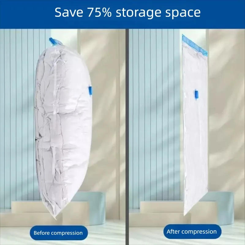 Description Picture 3 of item1-10Pack Vacuum Storage Bags, Space Saver Bags Compression for Comforters and Blankets, Sealer Clothes Travel Packing Organizer