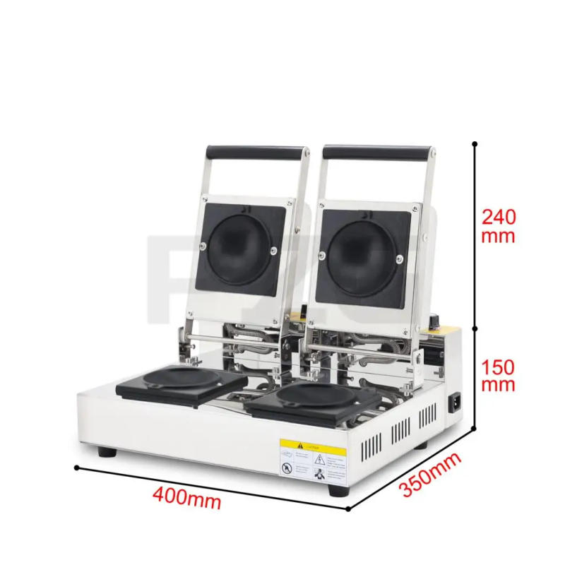 Description Picture 2 of item2 Pans Crispy Gelato Cake Donut Bun Ice Cream Burger Press Maker Machine Toasted Brioche Bun Burger Making Machine
